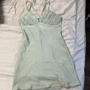 Princess Polly | ‘Jessa Mini’ satin slip dress sage green